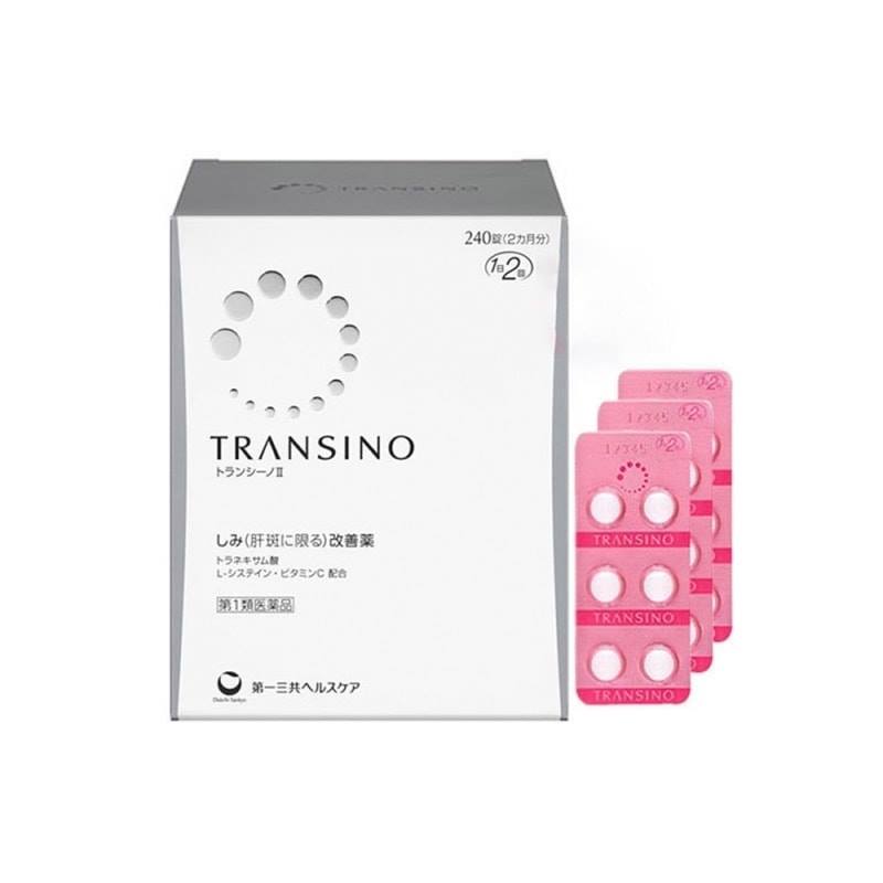 Viên uống trị nám, trắng da TRANSINO Whitening hộp 240v