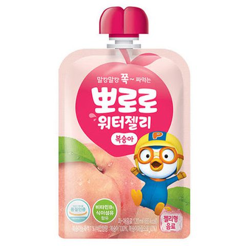 Thạch Hoa Quả Vị Đào Paldo Pororo Hàn Quốc Túi 120ml
